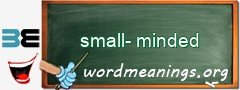 WordMeaning blackboard for small-minded